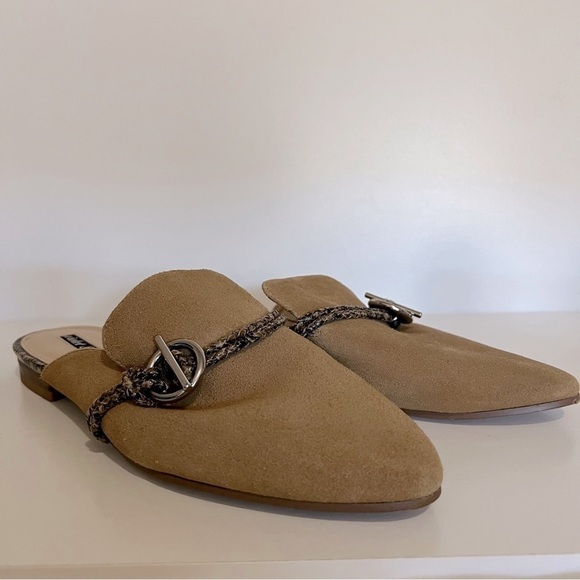 Violet & Red Selma Camel Leather Mules - Picture 1 of 8